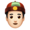 Man With Chinese Cap - Light emoji on Apple